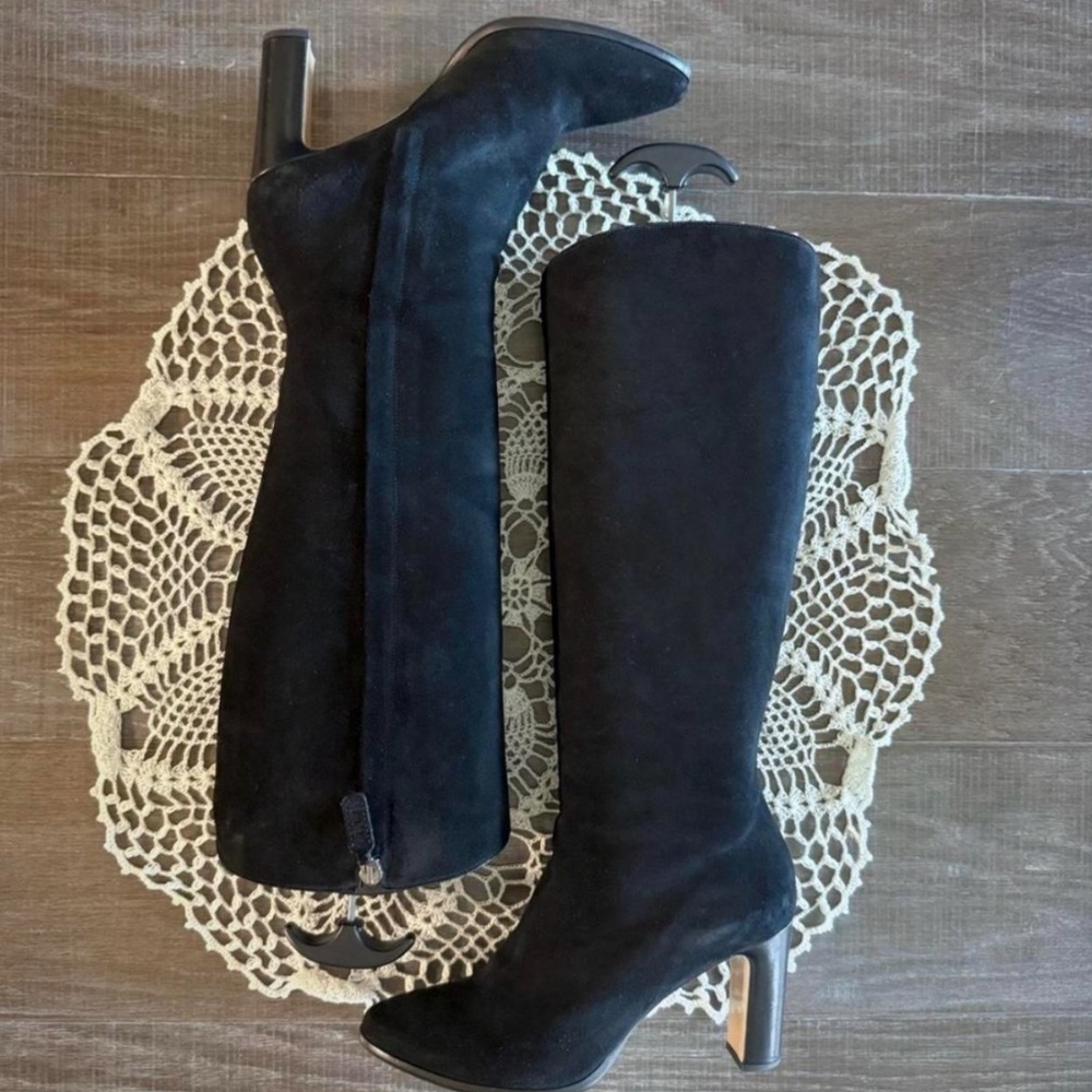 Max Mara black knee high boots